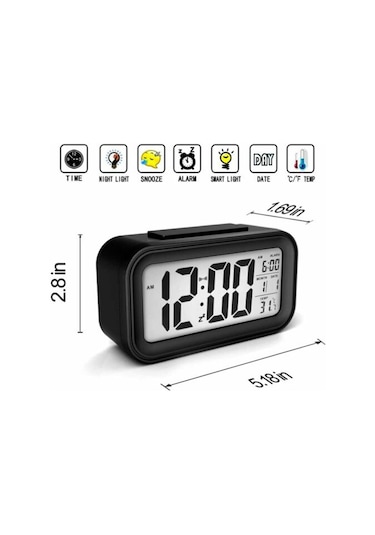 Blackcraft Dijital Alarmlı Masa Saati