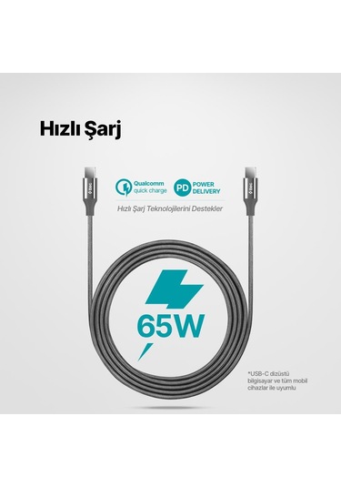 Ttec 2DK51UG 2 M 65W Type C Şarj Kablosu