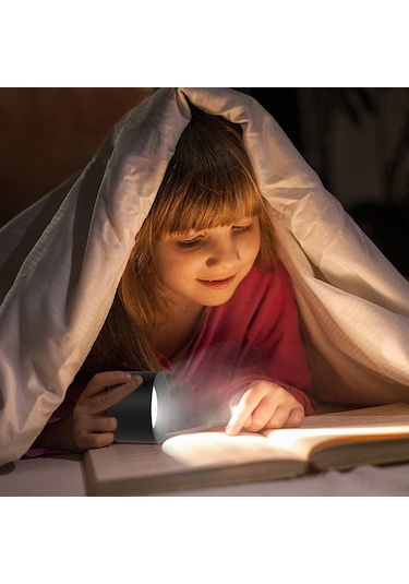 Vkemall Usb Şarjlı Dokunmatik Led Gece Lambası - Manyetik, Taşınabilir, 3 Renk Seçeneği Siyah