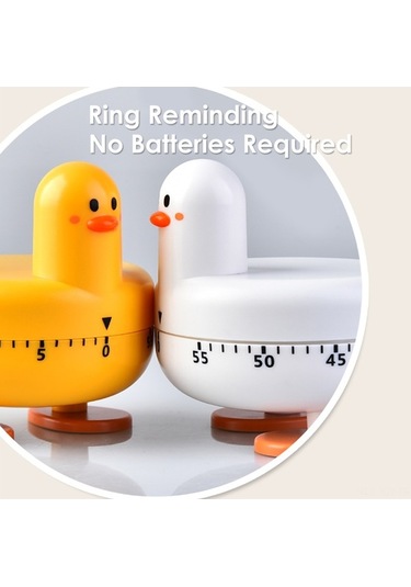 Fortunelane Beyaz Ördek Mutfak Zamanlayıcı - Pil Gerektirmeyen Hatırlatıcı