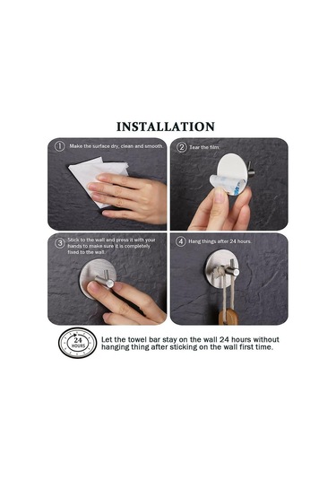 Yapışkanlı Kanca, Banyo Havlu Askısı Kancaları Mutfak Yatak Odası Duvar Kancaları Çubuk Kanca, Bambu Ve Paslanmaz Çelik Çok Renkli