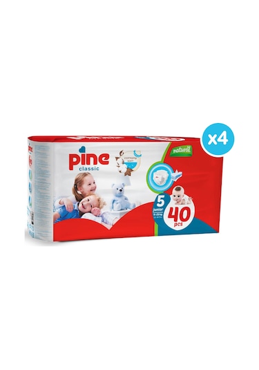 Pine Classic Junior 11-25 Kg 160 Adet Avantaj Paket Bebek Bezi 4'lü