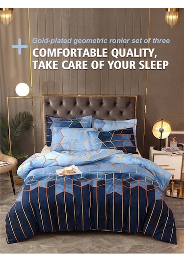 Özel Tasarım Çift Kişilik Nevresim Takımı 240x260 Cm Pamuk Saten2 Sarı - Siyah