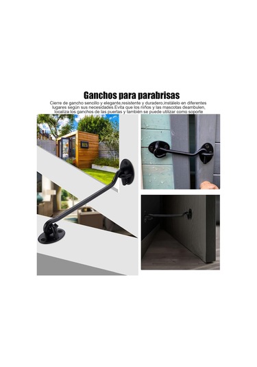 Geeksen 2 Adet Siyah Paslanmaz Çelik 3 İnç Eski Tip Pencere Kancası - Pencere Ve Kapı Tutucu Aksesuarı Siyah