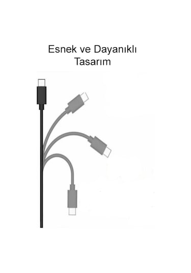 Type-C Data ve Hızlı Şarj Kablosu 1 Metre 2.4 Amper - Siyah