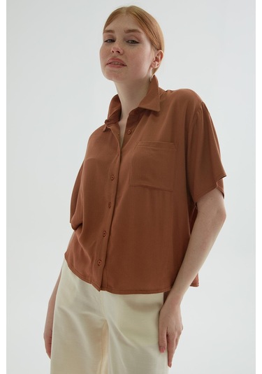 Fashion Friends Bayan Gömlek 25y0515k1 Kahve Kahve