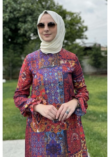 Rabia Şamlı Nehir Elbise Kırmızı Normal