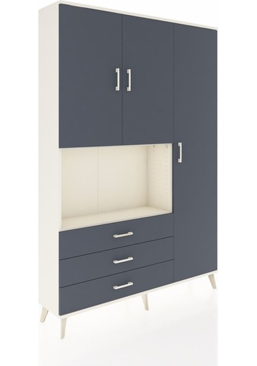 Arges Dolap 7 Raflı 3 Çekmeceli 3 Kapaklı 132x30x195 Aytaşı-antrasit/antrasit Antrasıt/antrasıt