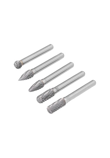 Lemestar 5 Adet Çift Desen Tungsten Çelik Taşlama Ucu - Ahşap Ve Plastik İçin Yontma, Oymak, Freze 6x8mm Pe Paketli