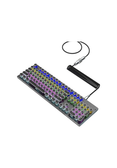 Yaozixa Mekanik Klavye İçin Genişletilebilir Nilon Örgü Kablosu - Usb'den Type-c'ye Hızlı Bağlantı Siyah