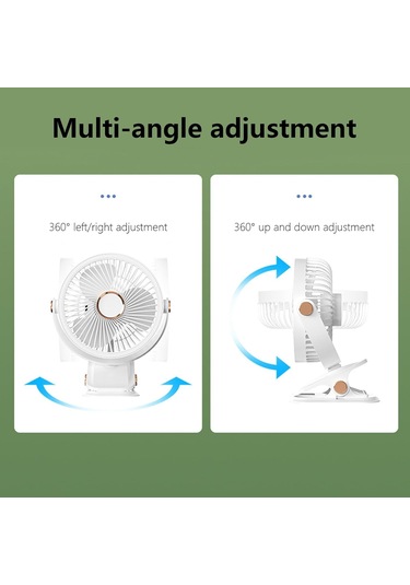 Usb/pil Powered Clip Fan Gece Lambası Güçlü Kelepçesi Küçük Fan 3 Hızlı Hava Akışları Ofis Evi İçin Sessiz Masa Fan