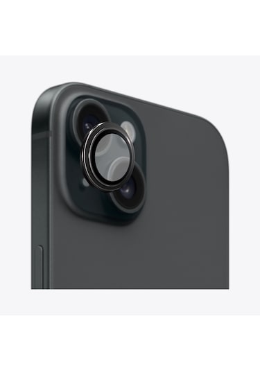 Safeus Safir Temperli Kamera Lens Koruyucu Apple Uyumlu iPhone 15 Plus Ve İle Siyah
