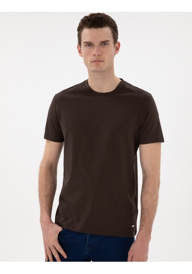 Pierre Cardin Erkek Kahverengi Tişört Basic 50302560-vr029 Kahverengi