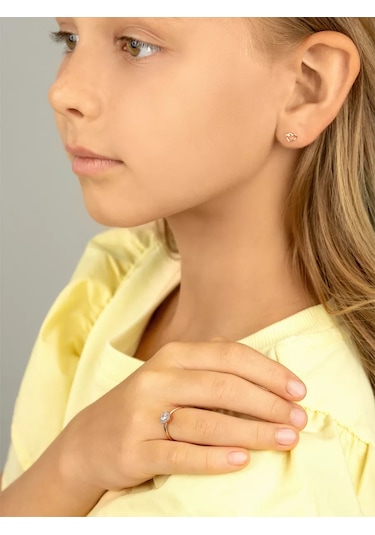 Veronika 925 Ayar Gümüş Altın Kaplama Kalp Nişan Yüzüğü 78494914 Altın