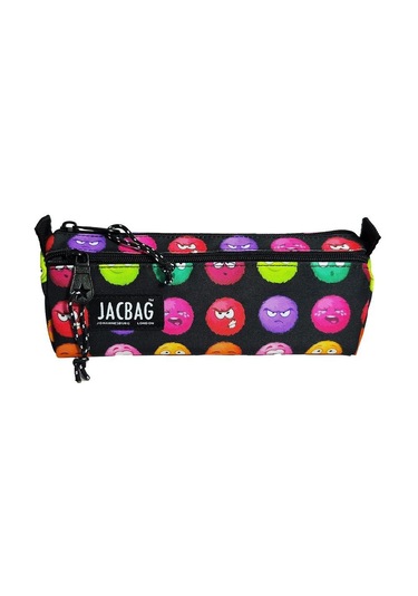 Jacbag Dual Prime İki Bölmeli Üçgen Emoji Çok Renkli Kadın/kız Çocuk Kalem Çantası Çok RENKLİ