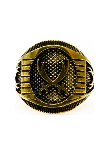 Zülfikar Kılıcı Şekilli Erkek Ayarlanabilir Yüzük Euy1258 Sarı