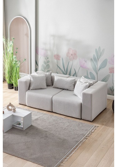 Katt Ekstra Rahat İskeletli 2 Li Koltuk 10 Renk Gri