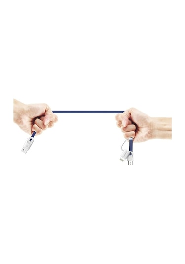 Apple Uyumlu iPhone Lightning Micro Usb Akıllı Şarj Data Kablosu Kırmızı