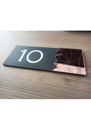 Dekoratif Rose Gold Aynalı Kapı Numarası