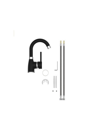 Sardıcı Lavabo Musluğu Mat Lavabo Bataryası Siyah