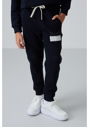 Tommy Life Lacivert Pamuklu Kalın İçi Tüylü Yumuşak Dokulu Standart Fit Baskılı Erkek Çocuk Eşofman Takım - 11 Lacivert