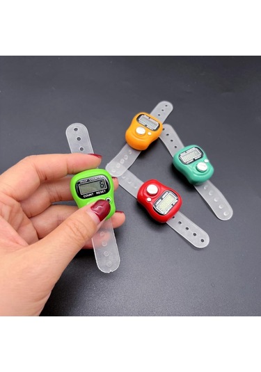 Ximistore9 4'lü Mini Dijital Parmak Sayacı Seti - Lcd Ekranlı, Sıfırlama Tuşlu, 5 Basamaklı, Çeşitli Renkler Yeşil-mavi-turuncu-pembe Diğer