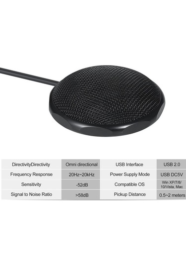 Novahub Usb Taşınabilir 360 Kondenser Mikrofon, Oyun Ve Kayıt Mikrofonu, Masaüstü Mikrofon