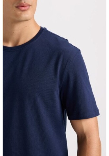 DeFacto New Regular Fit Bisiklet Yaka Basic Düz Kısa Kollu Tişört E1091AXNSNV135 Lacivert