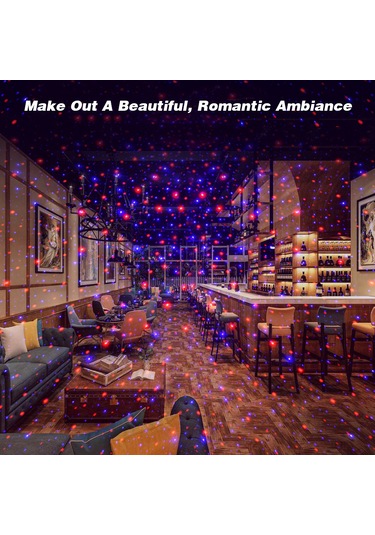 Konesam Usb Yıldız Projeksiyon Lambası - 3 Modlu Otomatik Döner Esnek Boyunlu İç Mekan Ambiyans Aydınlatması Kırmızı-mavi Siyah