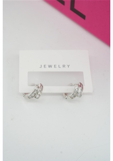 Byzeynaaksesuar Kadın Özel Tasarım Zirkon Taşlı 2'li Minimal Küpe 0011 Çok Renkli