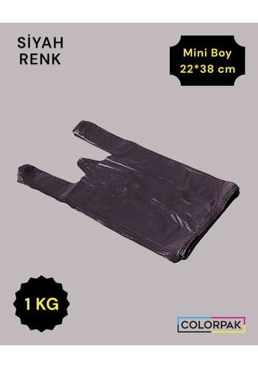 Atlet Poşet 22 38 Cm Siyah 1 Kg Market Poşeti