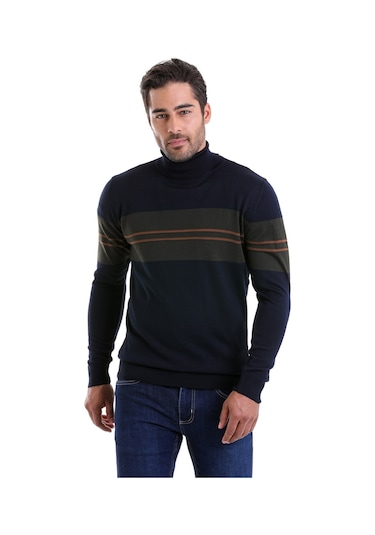 Hatemoğlu Lacivert Comfort Fit Jakarlı Balıkçı Yaka Yünlü Kazak Lacivert Hatemoğlu Lacivert Comfort Fit Jakarlı Balıkçı Yaka Yünlü Kazak Lacivert