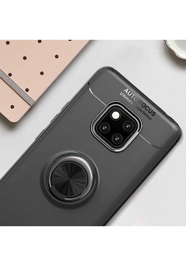 Huawei Mate 20 Pro Kılıf Yüzüklü Magnetli Ravel Case