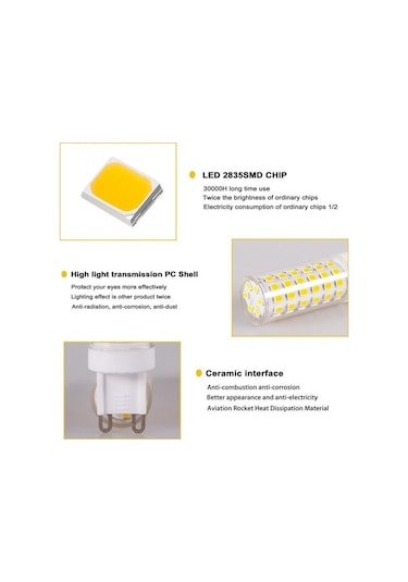 Beyaz Satış Led G9 Lamba Ampul Ac 220 V 3 W 5 W 7 W 2835 Smd Çip Seramik Led Ampul Avize Enerji Tasarrufu İçin Halojen G9 Değiştirin 3w