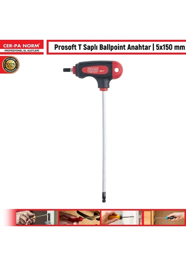 Cer-pa Prosoft Ballpoint T Saplı Allen Anahtar Alyan 5mm