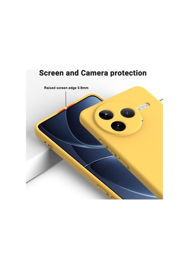 Xiaomi Poco F7 Pro İçin Düz Renk Sıvı Silikon Damlamaz Tam Kapsama Telefon Kılıfı Sarı