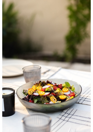 Rakle Splendid Cam 2'li Salata Kasesi Seti Füme 25 Cm - 30 Cm Renkli