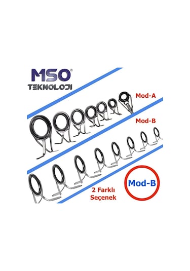 MSO Olta Balıkçılık Paslanmaz & Seramik Kamış Yenileme Halkaları  Set