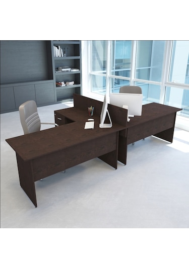 Burovena Vena Nil L Workstation Ikili Çalışma Masa Tek Panel 318Cm X 14...