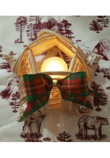 Bambu Noel Mumluk 3'lü Tealight Bej