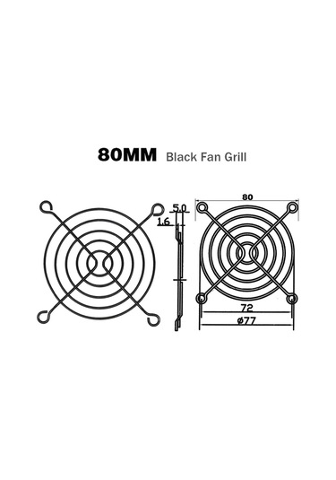 5 Adet 80mm Fan Izgaraları 80x80mm Metal Koruyucu 80mm Fan İçin Bilgisayar Kasası Demir Örgü Fan Koruması İçin