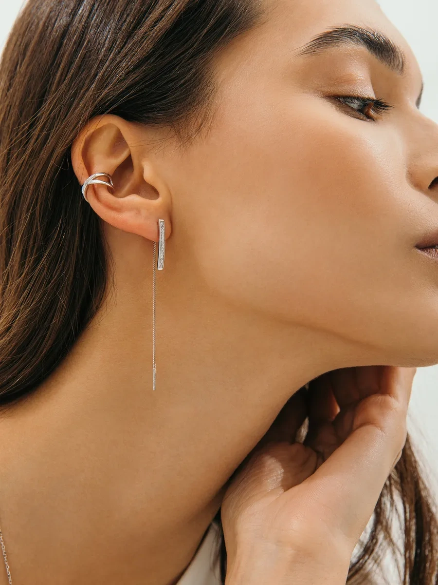 Fly Jewelry 925 Ayar Gümüş Uzun Dallı Küpeler 172171789 Diğer