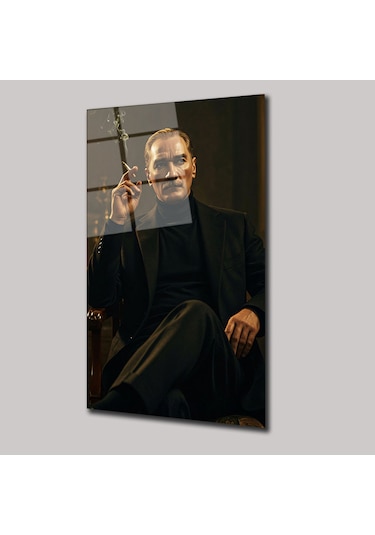 Mustafa Kemal Atatürk - Cam Tablo - Deg0294