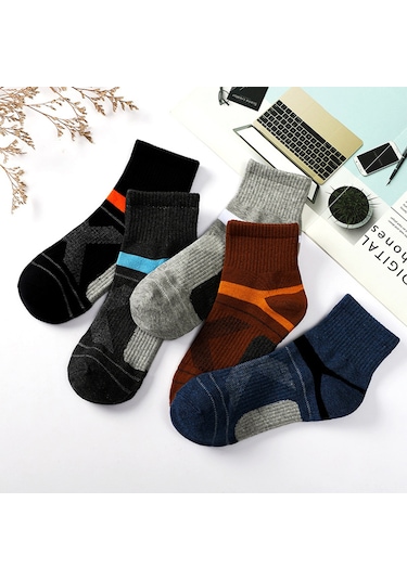 Konesam Erkek Spor Çorapları 5'li Paket - Pamuklu, Teri Emici, Nefes Alıcı, Kadınsız - Gri, Siyah, Koyu Gri, Mavi, Kahverengi Ds-858 Siyah