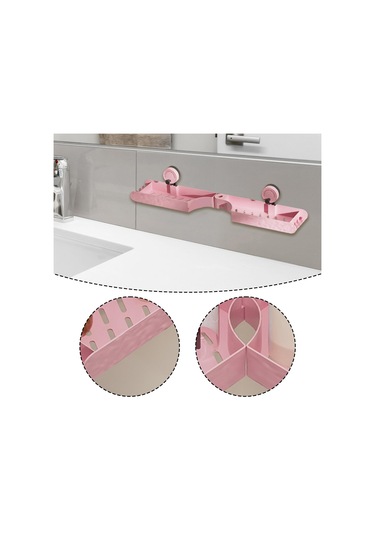 Suntek Banyo Rafı Matkapsız Zarif Düzenleyici Daire Tuvalet Yurt Pembe