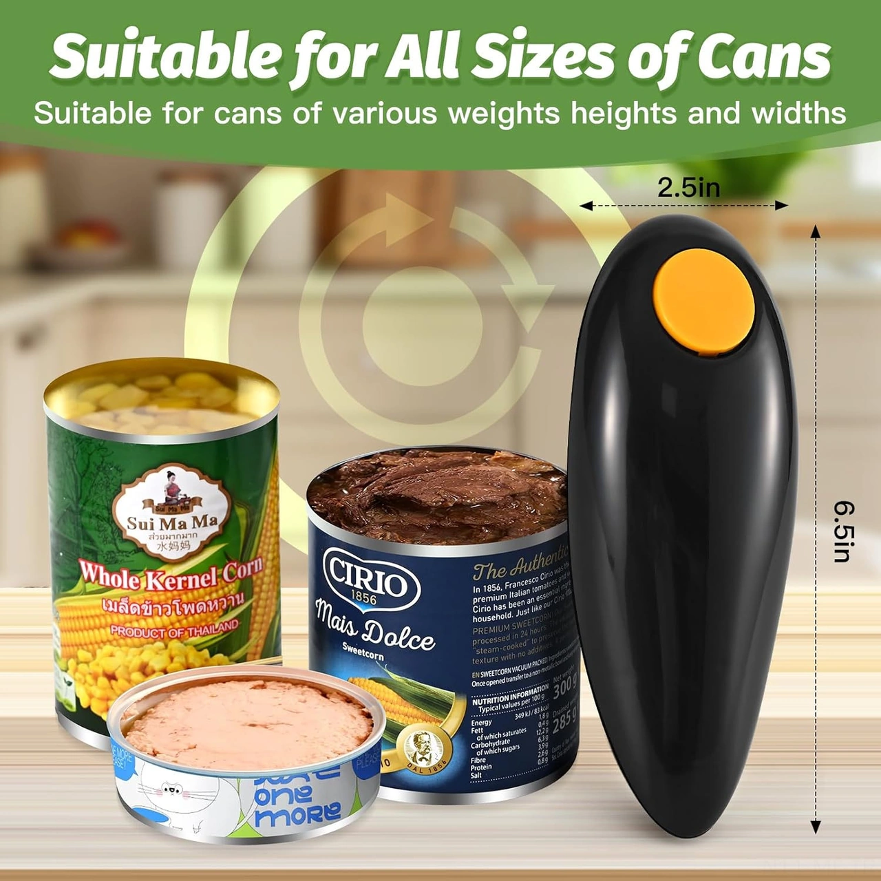 Mufunye Otomatik Kutu Açıcı Ve Sekizli Kutu Açıcı Seti - Pil Dahil Değil Aa Pil Gereklidir Siyah