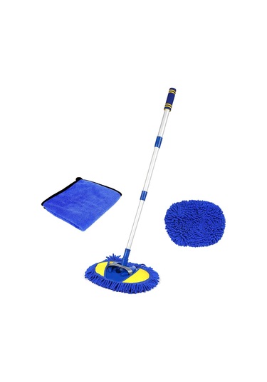 Symbee Uzun Saplı Araba Yıkama Seti - Mikrofiber Bezli Sünger Ve Yedek Başlık İçerir