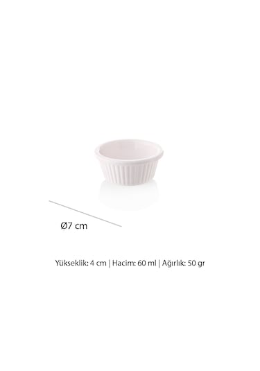 Alezy 527 Göreme Melamin Termostar Yuvarlak Sosluk 7 Cm Beyaz