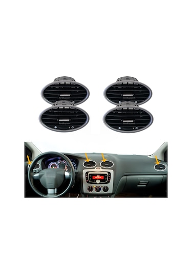Ford Focus 2 Kalorifer Üfleyici Izgara Takımı Krom 4 Adet 2006-2010