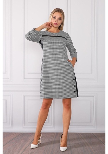 E.T.'S Element'S Kadın Deri Detaylı Elbise Gri